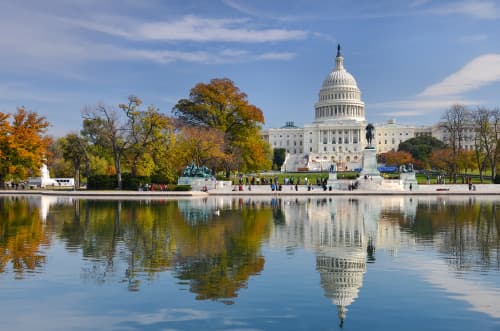 View of the U.S. Capitol Building in autumn